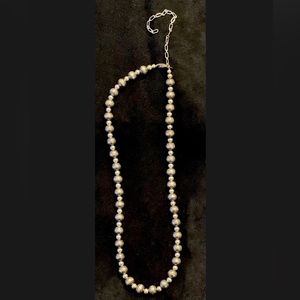 Vintage Relios Sterling Silver Beaded Necklace & Turquoise Wire Cuff Bracelet